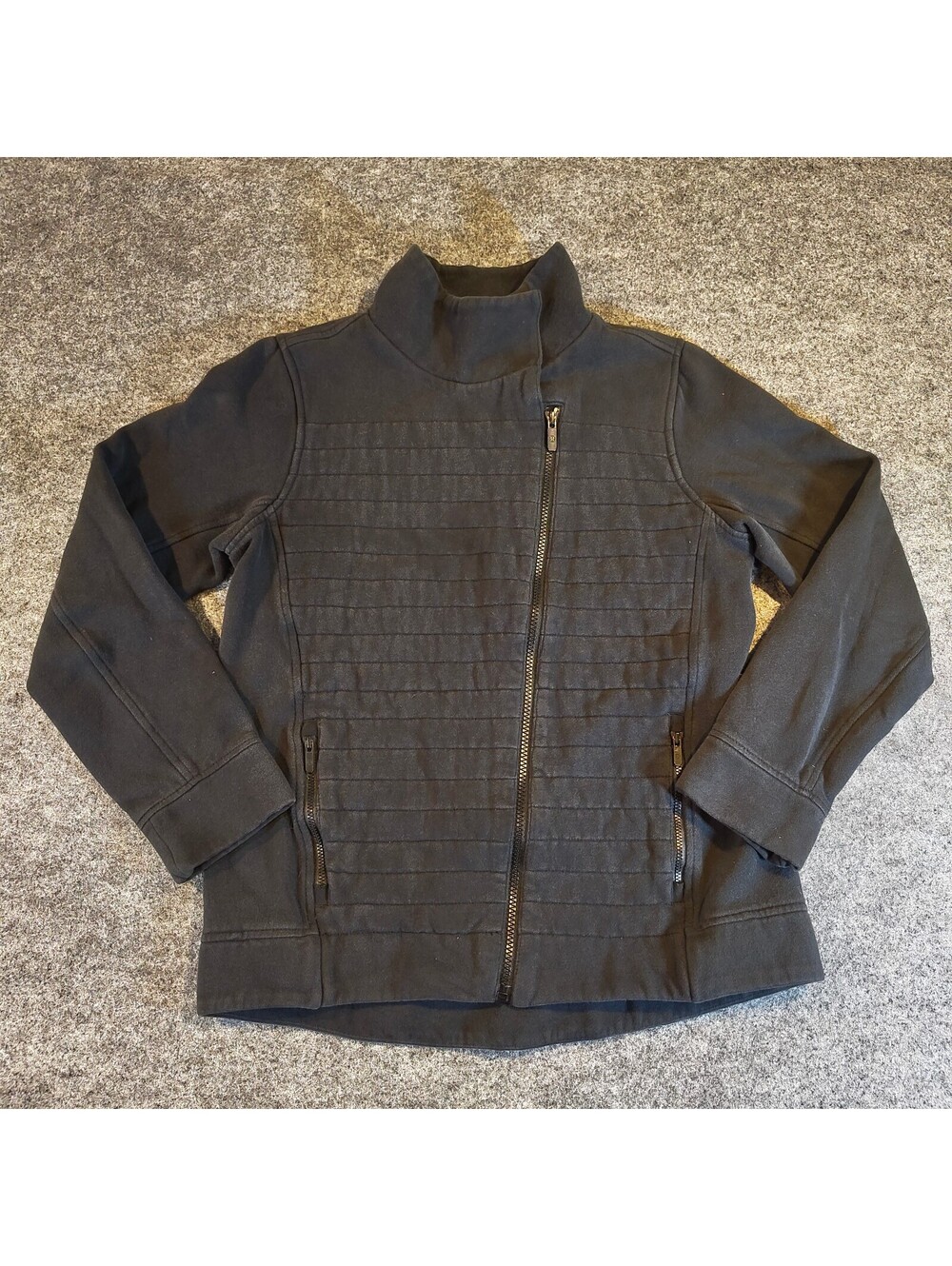 Lululemon Moto Jacket Black Fleece Asymmetrical Full-Zip Women's